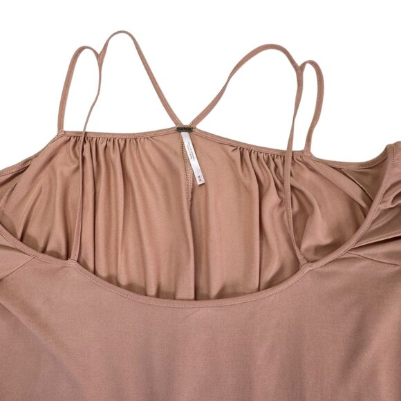 Free People Blush Pink Cold Shoulder Flow Top Size M - Picture 10 of 10